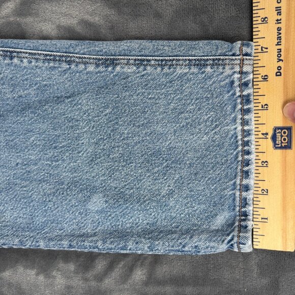 American Eagle SUPER HIGH-RISE BAGGY STRAIGHT Jeans Women’s Size 6 Blue Strigid - Picture 4 of 11